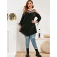thumbnail image 2 of Tallas grandes de lentejuelas de hombro frío camiseta cinchada Rosegal  Mangas largas de talla grande, 2 of 5