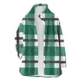 thumbnail image 4 of Womens Fleece Plaid Jacket with Pockets Fuzzy Flannel Button Down Stand Collar Winter Outerwear Long Coat (XL, Green), 4 of 7