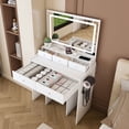 thumbnail image 2 of CQSXDA Mirror Vanity Desk in Black Color With 5 Drawers and Adjustable Lighting for Makeup and Hair Drying Needs，White, 2 of 12