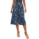 thumbnail image 1 of Gibobby faldas aesthetic pecho de cintura alta con estampado floral elegante diario para mujer(Azul marino, L), 1 of 5