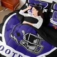thumbnail image 4 of jejeloiu Football Games 7-Piece Twin Bedding Sets,Black Purple Bedding Comforter Set For Rugby Gamer Reversible, 4 of 8