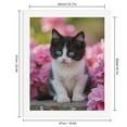 thumbnail image 2 of Paint by Numbers Kit for Adults, Kitten Blue Eyes Pink Flowers Paint by Numbers, Easy Paint by Numbers Kit for Adults Beginner, DIY Adult Paint by Number Kits on Canvas, 12x16in Home Decor, 2 of 7