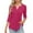 Hot Pink, variant on fatyb Womens 3/4 Sleeve V Neck Tops Pleated Flowy Dressy Tunic Shirts Casual Loose Summer Comfy Blouses
