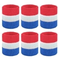 thumbnail image 1 of GOGO Bracelet de Poignet en Tissu Éponge de Coton Athlétique, 6 Pcs, 2 Tailles - Rouge/blanc/bleu - 3 Pouces, 1 of 6