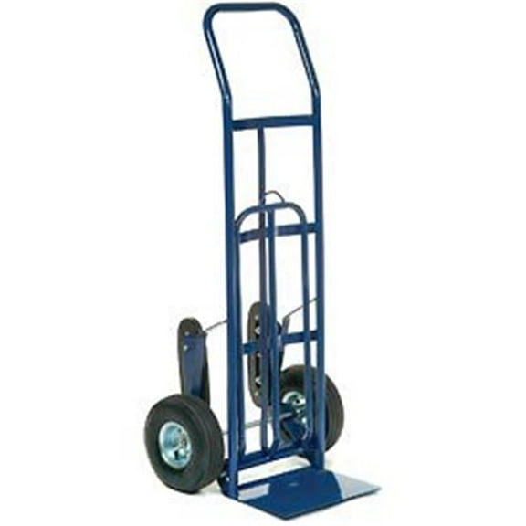 Strength Steel Hand Truck with Curved Handle & Stair Climbers - Blue