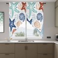 thumbnail image 5 of Teal Blue Brown Starfish Coastal Kitchen Window Curtains, Swag Curtains Valance for Bedroom Living Room Bathroom, Summer Beach Nautical Coral Sea Rod Pocket Window Block Drapes 2 Panels 36"x36", 5 of 6