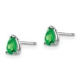 thumbnail image 2 of Auriga 14k White Gold Tsavorite Stud Earrings for Women(L- 6mm, W- 3mm), 2 of 5