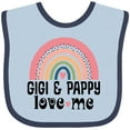 thumbnail image 3 of Inktastic Gigi and Pappy Love Me Grandchild Rainbow Girls Baby Bib, 3 of 4