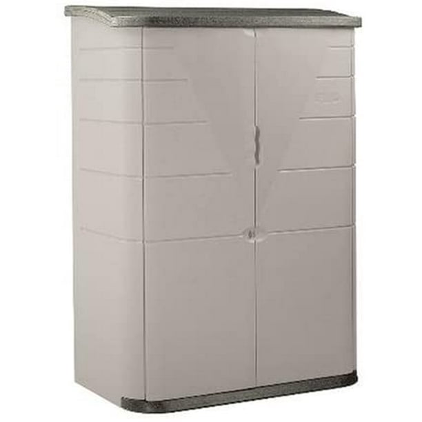rubbermaid plastic vertical outdoor storage shed, 52-cubic