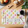 thumbnail image 2 of Colorful Eggs Easter Placemats Set of 8 Farmhouse Modern Art Place Mats Indoor Wipeable Table Mats Washable Cloth Dining Table Placemats for Kitchen Holiday Party Home Decor 13x19 Inch, 2 of 9