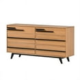 thumbnail image 2 of Commode Moderne en Bois à 6 Tiroirs - Vernis de Pin Naturel, 2 of 6