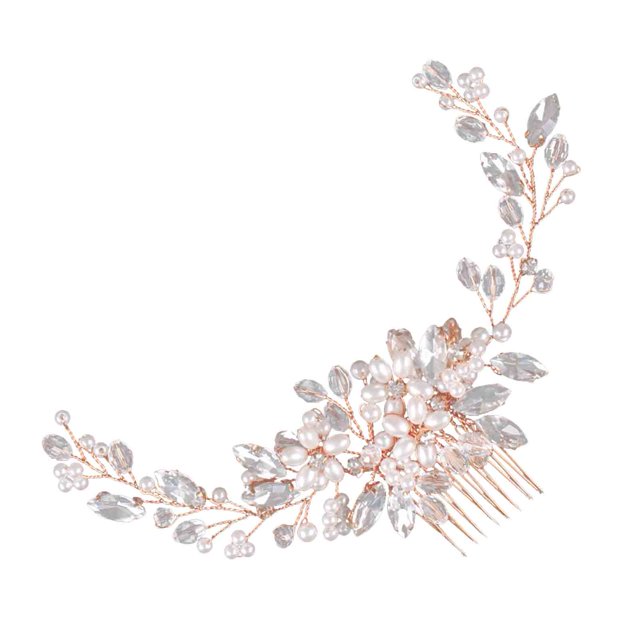 Accesorios para el cabello de boda, perlas de cristal, novia, perlas de boda, piezas para el cabello de novia, perlas de cristal, peineta para el cabello de boda, parte superior de la línea