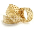 thumbnail image 2 of Ribbon Traditions Tie-Dye Wired Ribbon 2 1/2" By 25 Yards - Gold Shimmer Dots Navy Blue, 2 of 4