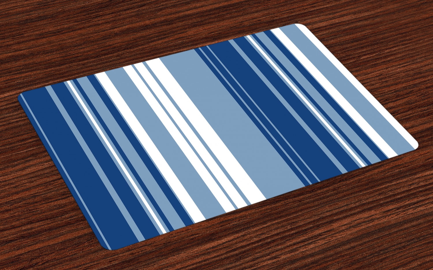 Harbour Stripe Placemats Set of 4 Retro Style Shades of Stripe Artistic Abstract Vintage Design