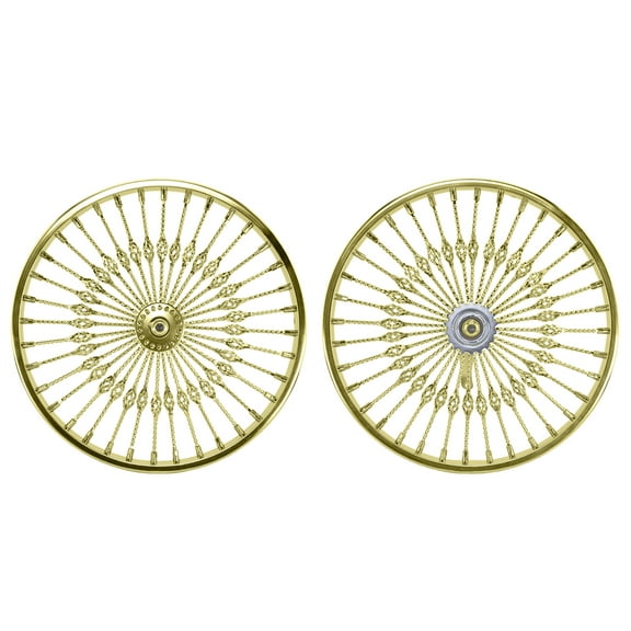 20 Steel Front & coaster Wheel Twisted Cage 36 Spoke 8gGold 3/8 Axle Single Wall Gold.