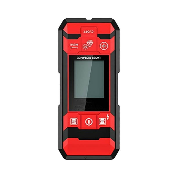 Medidor láser de distancia de 50 m, dispositivo de medición láser IP54, telémetro digital portátil con niveles de burbuja y pantalla LCD retroiluminada, calibración automática (con cable de carga).