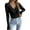 Black, variant on Fiaer Womens V Neck Sweaters Slim Fit Long Sleeve Solid Color Casual Trendy Comfortable Breathable Knit Tops White XL