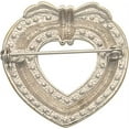 thumbnail image 2 of Vintage Crystal Rhinestone Brooch Pin (Hearts), 2 of 3