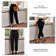 thumbnail image 5 of Pantalones Casuales Largos Color Puro Talle Alto Bolsillos Laterales Puños Cónicos Pantalones Sueltos Para Mujer Negro M, 5 of 6
