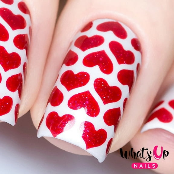 Whats Up Nails - Heart Lines Vinyl Stencils Nail Art Design