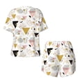 thumbnail image 5 of Naloa Geometric Triangle Women's Short-Sleeved Pajama Set, Loungewear, Summer pajamas, Breathable Cozy - Large, 5 of 9