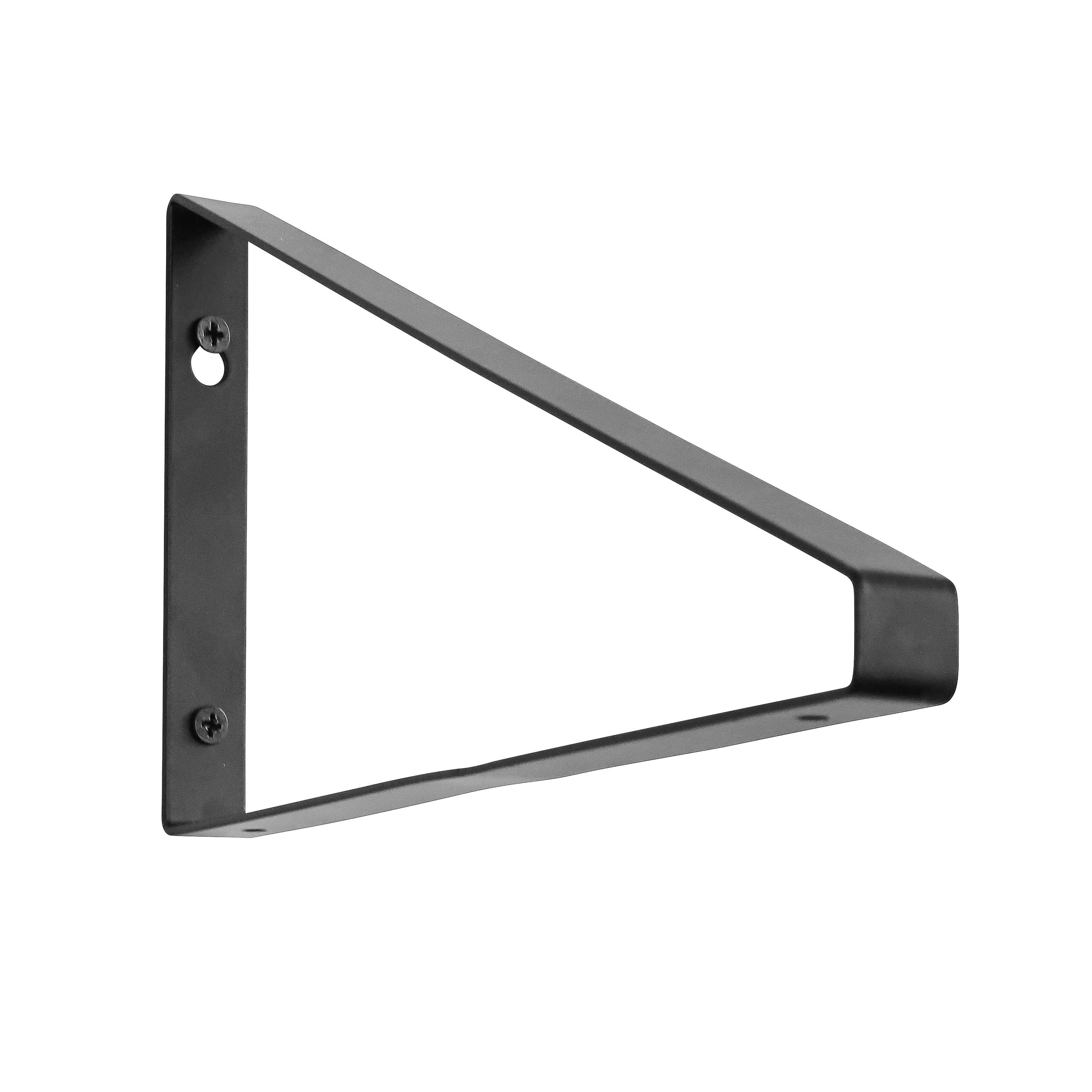 (2 pack) 10-inch Steel Triangle Shelf Bracket, Includes Screws for Mounting, 58 lb. Capacity, Black
