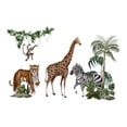 thumbnail image 2 of Pegatinas de pared de animales de la selva, decoración de pared, papel tapiz de PVC moderno para fiestas, mural extraíble para oficina, baño y puerta 90x30cm con cebra, 2 of 9