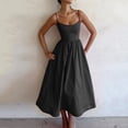 thumbnail image 2 of Vestido sin mangas y sin espalda de corte A para mujer - Vestido largo de tirantes de color liso para el verano, elegante para la playa o una fiesta, 2 of 7