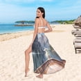 thumbnail image 6 of FORMRS Womens Long Sarong Beach Wrap Semi-Sheer Bikini Skirt Bathing Swimsuit Cover Up, Wooden Boat, 6 of 7