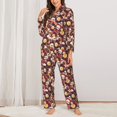 thumbnail image 2 of Yiaed Skull record lips Print Pajamas Women's Long Sleeve Sleepwear Soft Button Down Loungewear Pjs Lounge Set Nightwear Womens Pajama Pants-XX-Large, 2 of 7