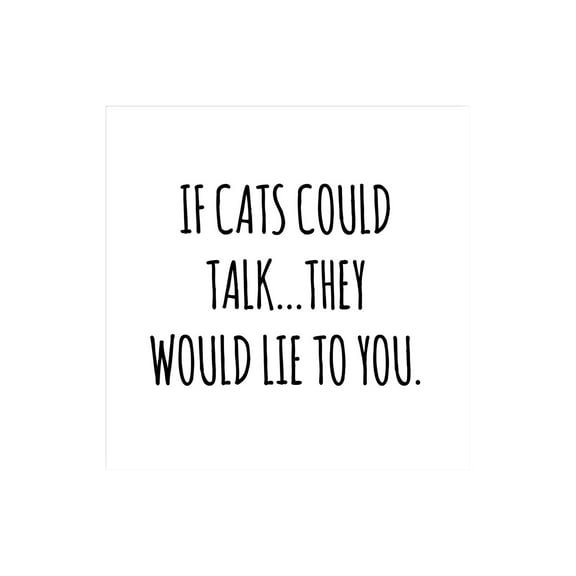 If Cats Talk They Would Lie Black Script 12 x 12 Wood Wall Sign Plaque
