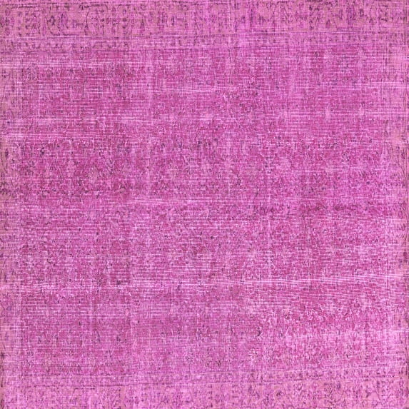 Ahgly Company Indoor Square Abstract Pink Contemporary Area Rugs, 6' Square