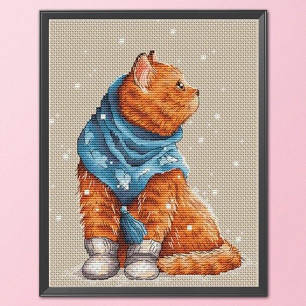 Cuadros Decorativos Kit de gatito de punto de cruz completo algodón 3 hebras estampado regalo de decoración de la habitación del hogar Ndcxsfigh Nuevos Originales