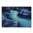 thumbnail image 1 of Waterfall Cutting Board, Frozen Dangerous Lake with Atmosphere of a Cave and Snow on the Rocks Nature, Decorative Tempered Glass Cutting and Serving Board, Small Size, Blue and Black, by Ambesonne, 1 of 1