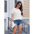 thumbnail image 4 of Basic T Shirts for Women Short Sleeve Casual Summer Tops Trendy Solid Loose Fit Tshirt, 4 of 4