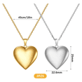thumbnail image 3 of 2pzs Collar Dije Corazón Para Parejas Fotos Acero Inoxidable, Belug plateado y dorado, 3 of 3