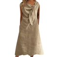 thumbnail image 2 of Ovzne Robes d'Été pour Femmes Robe Femme Camisole Décontractée Col en U Plissée Régulière Robe Multicolore Longue Jupe Robe Femme Manches Courtes Liquidation, 2 of 4