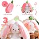thumbnail image 2 of (25 cm, Conejo de fresa) Conejito de fresa transformado en un pequeño conejo, muñeco de fruta, juguete de peluche, zanahoria, conejo, muñeco de peluche, regalo de cumpleaños para niñas y niños, 2 of 5