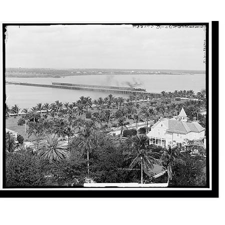 Historic Print, Lake Worth and W. Palm Beach from the Royal Poinciana, 16" x 20"