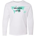 thumbnail image 3 of Inktastic Adventure Awaits Teal World Map Long Sleeve Youth T-Shirt, 3 of 5