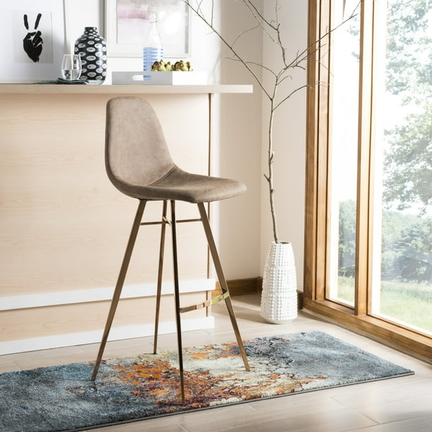 Safavieh Mathison Contemporary Glam Bar Stool with Foot Rest