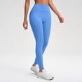 thumbnail image 5 of KANG Fashion Women's Seamless High Waist Yoga Pants Tummy Control Lifting Design 9 Inch Cropped Length Non See Through Stretchy Fitness Leggings For Pilates Running And Workout Sky Blue 6, 5 of 9