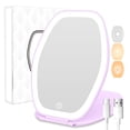 thumbnail image 1 of Espejo de maquillaje COSYGLOW Travel con luz LED de 3 colores, morado, 1 of 7