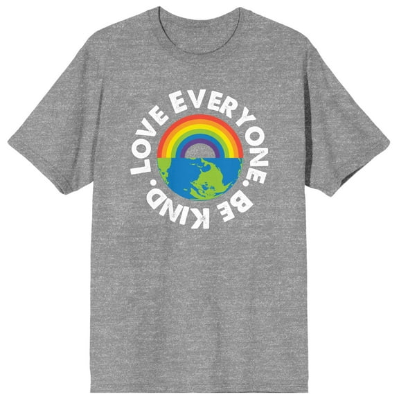 Pride Love Everyone Be Kind Men's Heather Gray T-Shirt-Medium