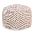 thumbnail image 2 of Loft Lyfe Yousuf Cotton Yarn Pouf, Ivory, 2 of 6
