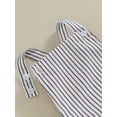 thumbnail image 5 of Gureui Infant Baby Summer Romper Stripe Print Square Neck Button Jumpsuit Sleeveless Backless Overalls Outfits, 5 of 9