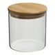 thumbnail image 1 of Uxcell 22 oz Tarro de vidrio con tapa de bambú hermética Contenedor de cocina de vidrio Tarro de almacenamiento de alimentos claro (10x10cm), 1 of 6