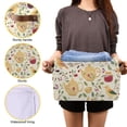 thumbnail image 3 of Yayeee Canvas Storage Basket with Handles for Shelves Fabric Bins Closet Organizer, Birds Tea Time, 3 of 8