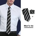 thumbnail image 3 of Suit Shirt Accessories Men's Tie Kerchief Cufflink Set Plaid Print Silky Smooth Necktie Pocket Squares Formal Business Style Accessories for Wedding, 3 of 6