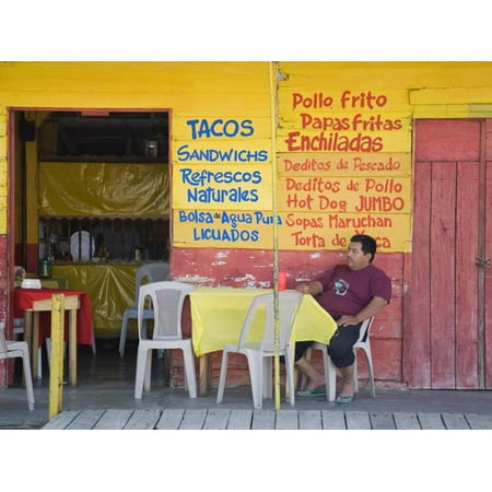 Restaurant in Puerto Corinto, Department of Chinandega, Nicaragua, Central America Print Wall Art By Richard (Best Nicaraguan Restaurant In Miami)
